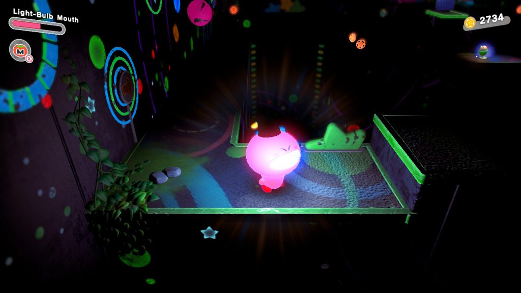 umiejętność "żarówki" z gry Kirby and The Forgotten Land