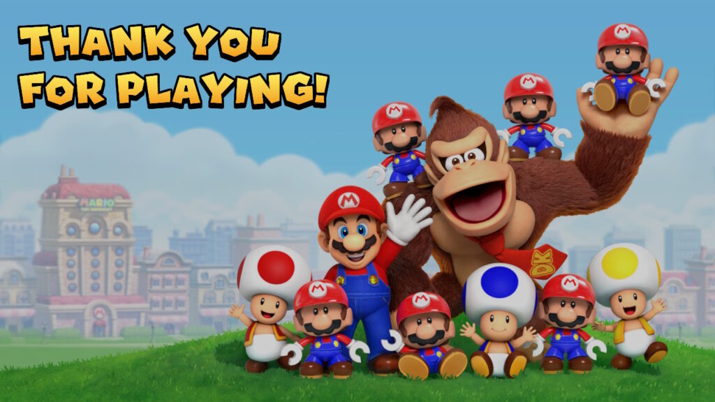 Ekran końcowy z Mario vs. Donkey Kong