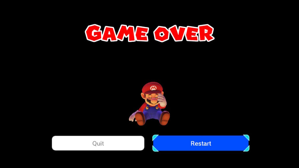 Game over z gry Mario vs. Donkey Kong
